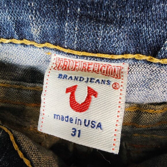 True Religion Size 31 Joey Vintage Low Rise Boot Cut Flap Pockets Jeans - Picture 6 of 13